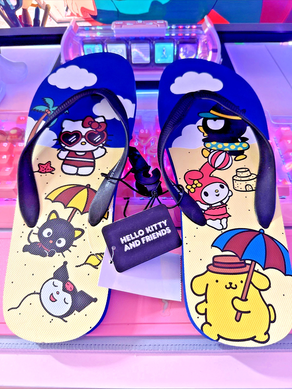 Hello Kitty & Friends Flip Flops Sandals Size 11 Summer Beach 2025 Sanrio Blue